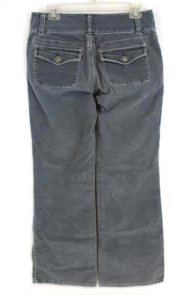 Caslon Blue Gray High Waist Trouser Corduroy Pants Women's Size 6 Straight Leg