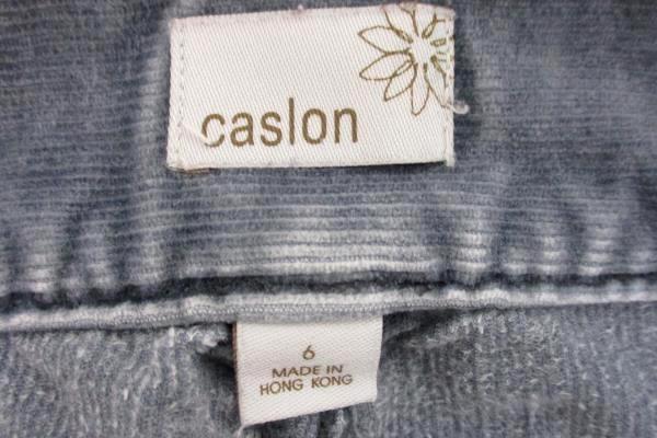 Caslon Blue Gray High Waist Trouser Corduroy Pants Women's Size 6 Straight Leg