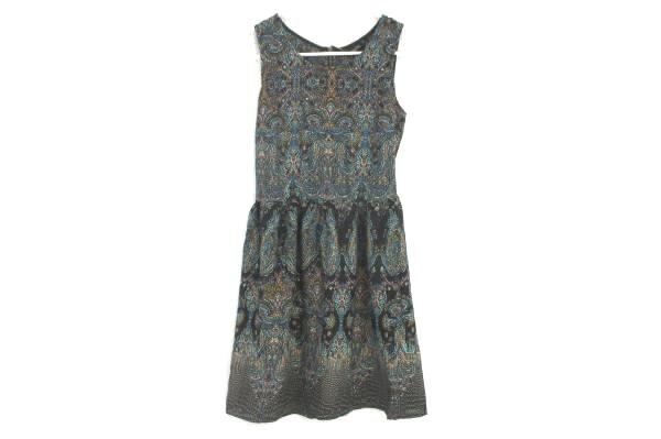 Rue 21 Multi Color Printed Dress Zipper Back Junior Size Small Made In China