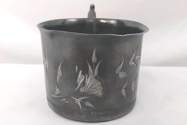 Vintage Richfield Plate Co Quadruple Plated 533 Mug Cut Floral Design