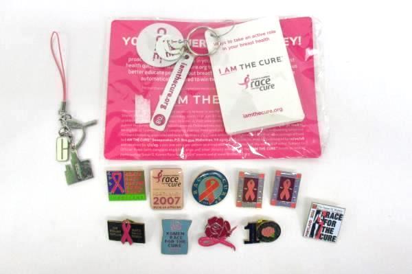 10 Race For The Cure Breast Cancer Pins Portland OR '98-'07 Clinique Zipper Pull