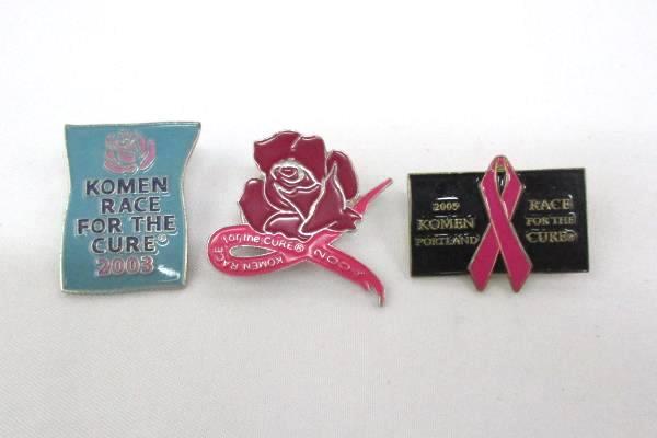 10 Race For The Cure Breast Cancer Pins Portland OR '98-'07 Clinique Zipper Pull
