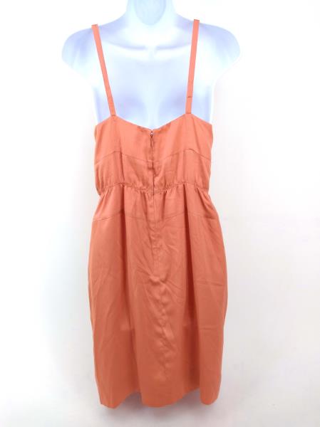 J CREW Serenade Dress Hammered Silk V Neck Sleeveless Cocktail Coral Sz 2