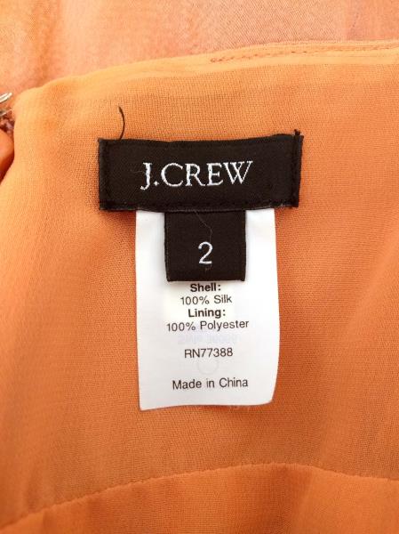 J CREW Serenade Dress Hammered Silk V Neck Sleeveless Cocktail Coral Sz 2