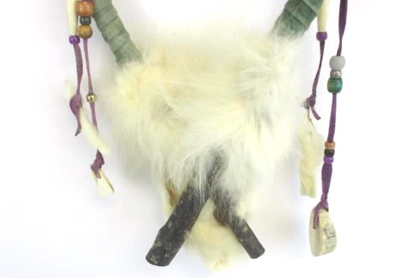 Teardrop Dream Catcher Leather Wrapped Branch Beads Fur Bone