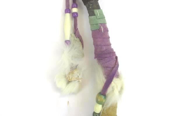 Teardrop Dream Catcher Leather Wrapped Branch Beads Fur Bone