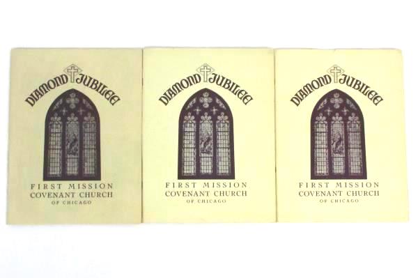 Lot of 3 Diamond Jubilee 75th Anniversary Dedication Book First Mission Covenant