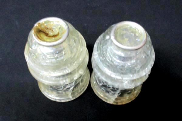 Lot of 2 Vintage Crackled Clear Glass Insulator Hemingray #16 Made in USA 24 28
