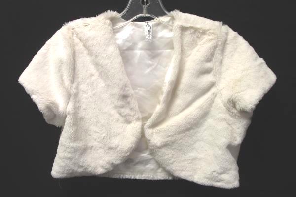 Women's White Furry Shrug By Knit Works Size 14 100% Polyester