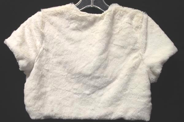 Women's White Furry Shrug By Knit Works Size 14 100% Polyester