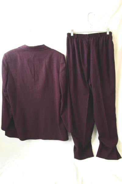 Women's Deep-Purple Pants and Dress Jacket Combo By Alfred Dunner Size P16 & P14