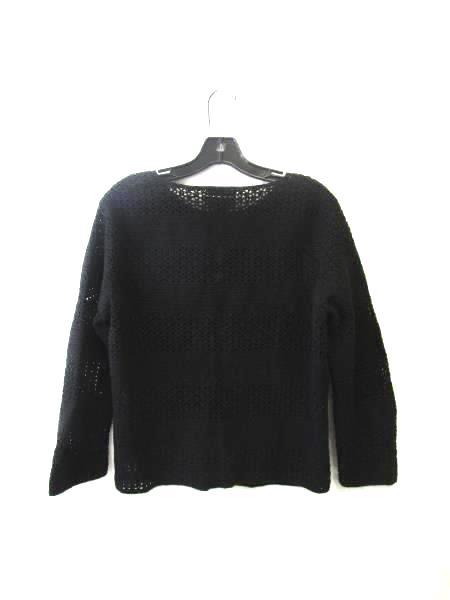 Women's Black Crocheted Sweater By Eddie Bauer Size M 55% Linen