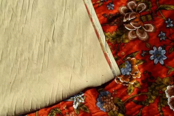 Vintage Quaker Fabric Corp. 1970's Upholstery Fabric Floral Burnt Orange 35'