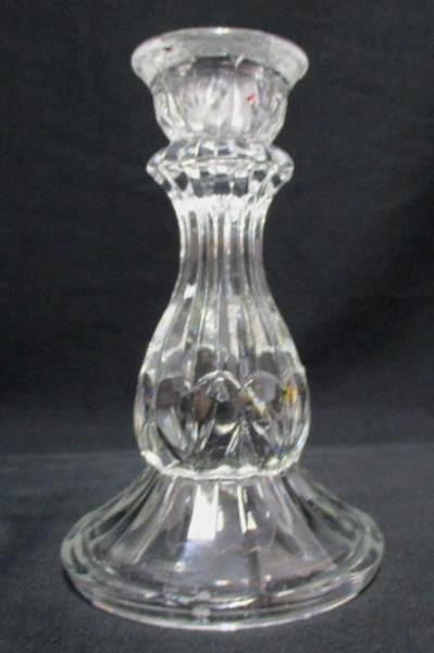 Lot of 2 Pressed Glass Heavy Candle Holders Table Display Home Decor