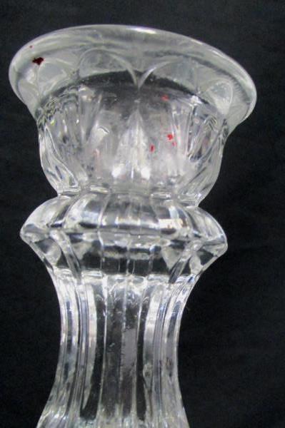Lot of 2 Pressed Glass Heavy Candle Holders Table Display Home Decor