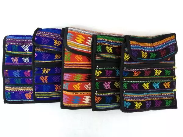 5 Piece Wholesale Lot Guatemalan Hand Woven Travel Mochila Crossbody Bags New