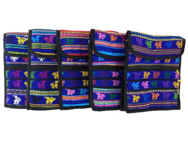 Medium 5pc Lot Tribal Guatemalan Hand Woven Mochila Crossbody Bags New