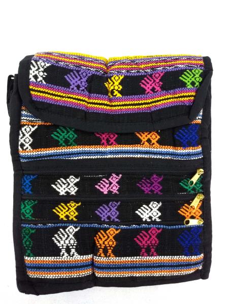 New 5pc Lot Medium Black Guatemalan Hand Woven Tribal Mochila Crossbody Bags