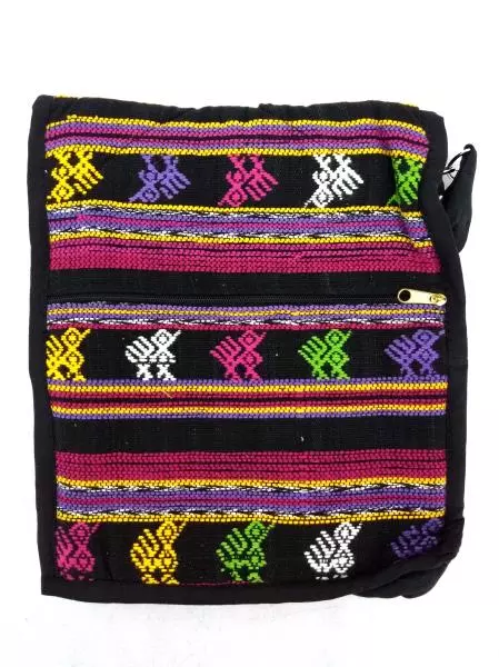 New 5pc Lot Medium Black Guatemalan Hand Woven Tribal Mochila Crossbody Bags
