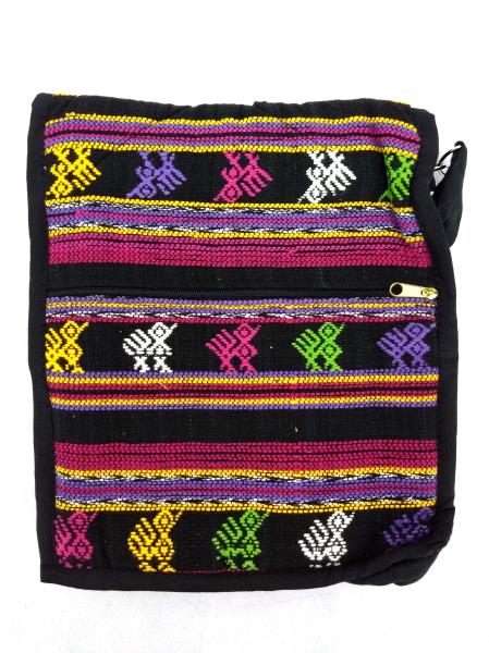 New 5pc Lot Medium Black Guatemalan Hand Woven Tribal Mochila Crossbody Bags