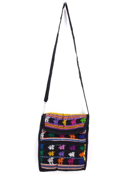 New 5pc Lot Medium Black Guatemalan Hand Woven Tribal Mochila Crossbody Bags