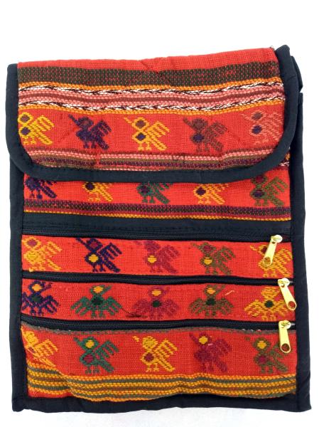 New Red Guatemalan Hand Woven Mochila Crossbody Bag Medium Concerned Crafts