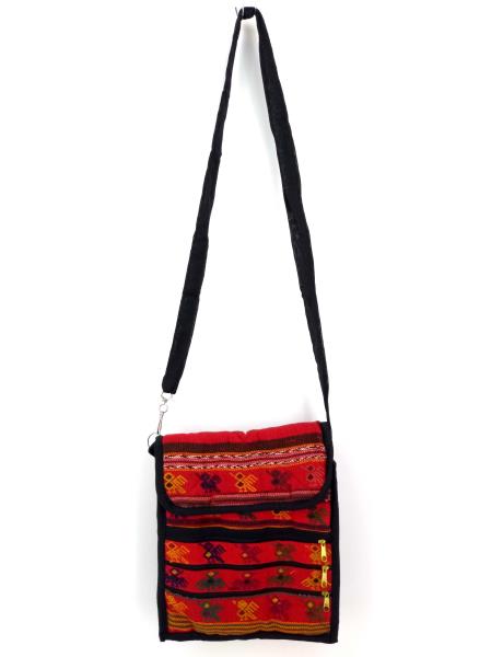 New Red Guatemalan Hand Woven Mochila Crossbody Bag Medium Concerned Crafts