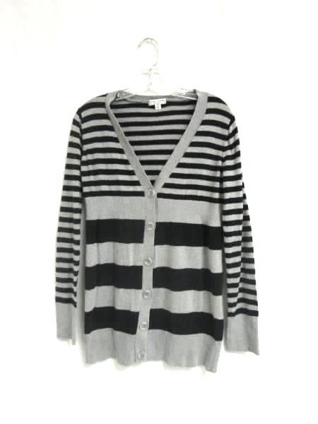 Cardigan Liz Lange "Maternity" Black & Grey Horizontal Striped Women's Size XS