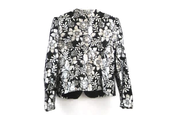 Scott McClintock Women's Black and Silver Floral Jacket Size 12