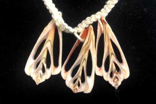 Set of 2 Macrame Bracelets Anklets Lrg Cut Shells Made In Philippines