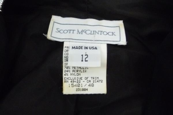 Scott McClintock Women's Black and Silver Floral Jacket Size 12