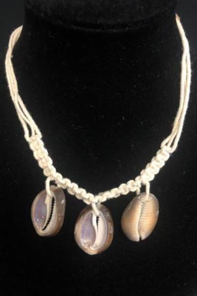 Set of 2 Macrame Beach Shell Bracelets Anklets Made In Philippines