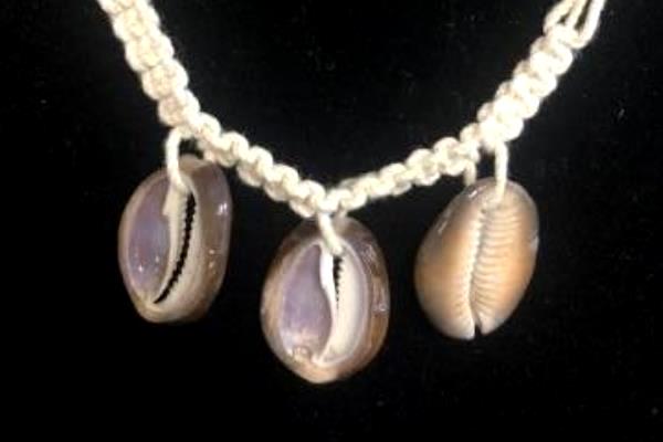 Set of 2 Macrame Beach Shell Bracelets Anklets Made In Philippines