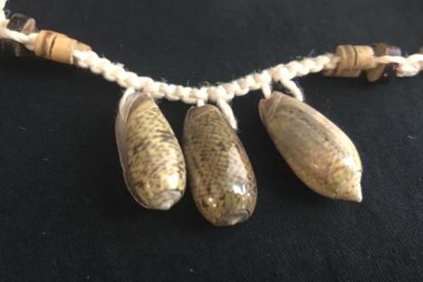 Set of 2 Macrame Shell Square Knot Beaded Bracelets Anklets Made In Philippines