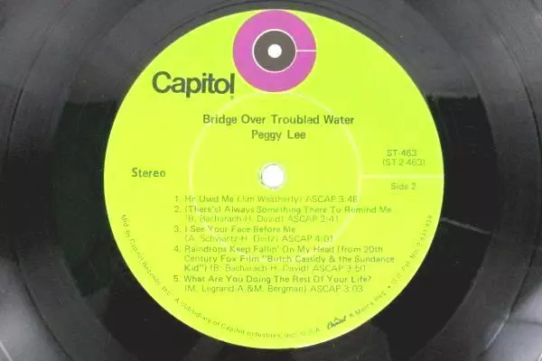 Peggy Lee Bridge Over Troubled Water 1970 12 Inch Vinyl 33 RPM LP Records Jazz