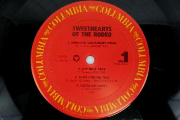 Sweethearts Of the Rodeo 1986 12" Vinyl 33 RPM LP Record Country AL-40406
