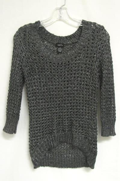 Women's Silver Metallic Gray Sweater Top By Rue21 Size M