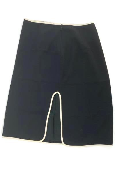 BANANA REPUBLIC Women's Black W/ Tan Trim Lined Career Pencil Skirt Size 2