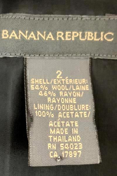 BANANA REPUBLIC Women's Black W/ Tan Trim Lined Career Pencil Skirt Size 2