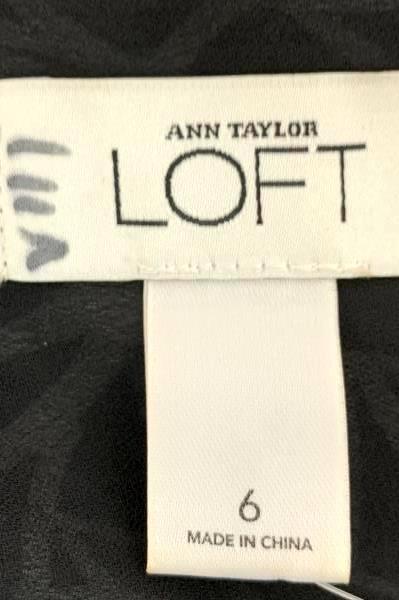 Ann Taylor LOFT Women's Halter Black & White Floral Summer Top Size 6