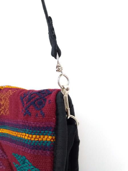 NEW Burgundy Red Tribal Guatemalan Hand Woven Boho Mochila Large Crossbody Bag