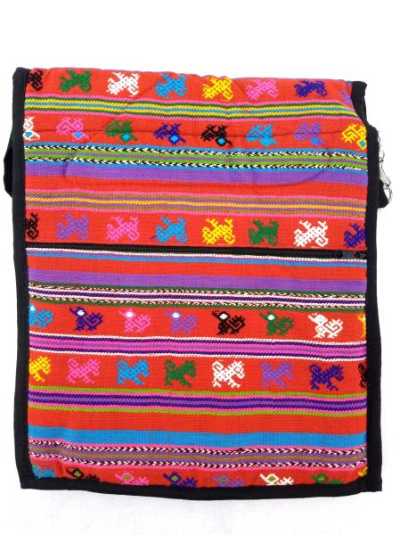 Guatemalan Hand Woven Mochila Crossbody Bag Large CONCERNED CRAFTS NOS Red #B
