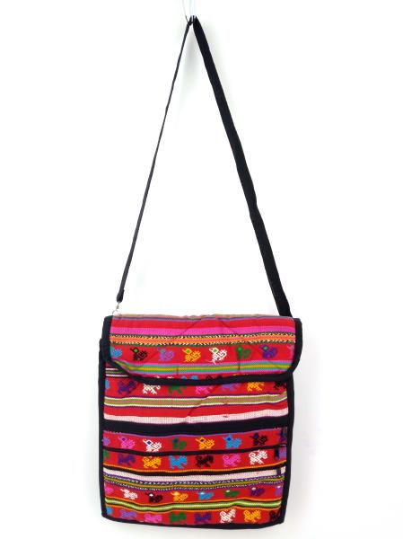 Guatemalan Hand Woven Mochila Crossbody Bag Large CONCERNED CRAFTS NOS Red #B
