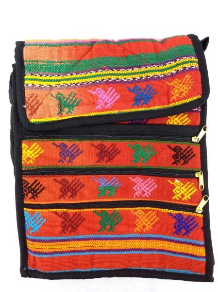 Guatemalan Hand Woven Mochila Crossbody Bag M Red Bright #A CONCERNED CRAFTS NOS