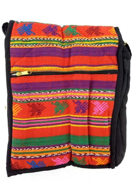 Guatemalan Hand Woven Mochila Crossbody Bag M Red Bright #A CONCERNED CRAFTS NOS