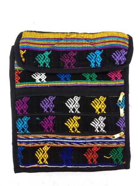 NEW Black Boho Festival Guatemalan Hand Woven Mochila Crossbody Bag MEDIUM