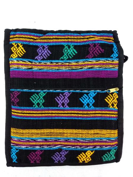 NEW Black Boho Festival Guatemalan Hand Woven Mochila Crossbody Bag MEDIUM