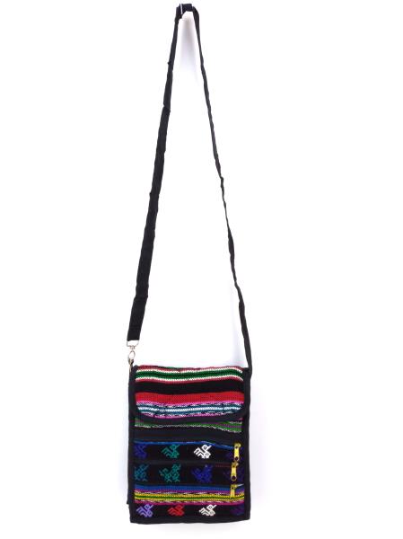 Lot of 8: NEW Black Multicolor 90s Guatemalan Boho Mochila SMALL Crossbody Bags