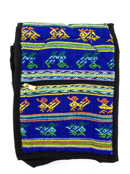 NEW Bright Blue 90's Guatemalan Hand Woven Boho Mochila SMALL Crossbody Bag