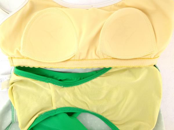 LAND'S END Green Geo Dot Tankini Top & Bottom Swim Set Womens Sz 6